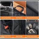 nzmegabuy dog car seat cover showing buckles, seat anchors, nonslip backing, velcro pockets, zipper, and mesh window