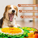 nzmegabuy dog snuffle mat with polar fleece flower design, being used by a beagle to slow down eating and reduce stress