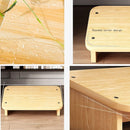 nzmegabuy ergonomic wooden under desk foot rest stool with rounded corners and moisture-resistant light wood finish