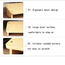 nzmegabuy ergonomic wooden under desk foot rest stool with a light wood grain finish, beveled design, and rounded edges