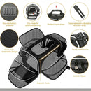nzmegabuy black soft-sided pet carrier with expandable mesh sides, removable fleece pad, and durable metal zippers.