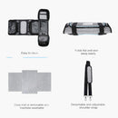 nzmegabuy grey and blue expandable pet carrier showing folding features, removable fleece mat, and shoulder strap.