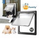nzmegabuy extra large black lockable dog door with transparent magnetic flap installed in a door for pet access