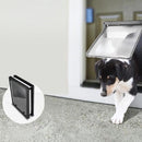 nzmegabuy extra large black lockable dog door with a transparent PVC magnetic flap installed in a white door