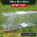 nzmegabuy 108cm extra large humane animal trap cage made of galvanised iron wire for live capture of pests.
