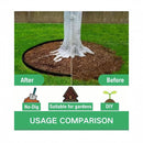 nzmegabuy flexible black garden edging shown in a before and after comparison around a tree base in a lawn