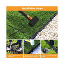 nzmegabuy flexible black polyethylene garden edging installation guide showing tools and steps for lawn borders