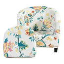 nzmegabuy 2-piece stretch tub chair cover set featuring a white fabric with a colourful floral botanical print