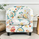 nzmegabuy 2-piece stretch tub chair cover set featuring a vibrant floral pattern on a white background