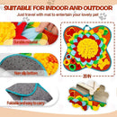 nzmegabuy flower-shaped dog snuffle mat with colorful polar fleece layers, non-slip base, and foldable design.