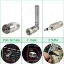 nzmegabuy 75 Ohm FM dipole indoor antenna kit with F-type, PAL, and 3.5mm connectors for radio signal improvement