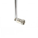 nzmegabuy 75 Ohm indoor FM dipole antenna featuring a silver metal telescopic rod and a screw-on F-type connector.