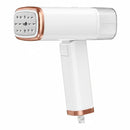 nzmegabuy white and rose gold foldable handheld garment steamer with stainless steel nozzle for travel and home use