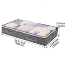 nzmegabuy foldable under-bed storage bag in grey non-woven fabric with a clear window and zip closure for bedding