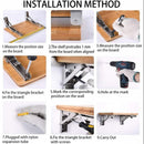 nzmegabuy heavy-duty stainless steel folding shelf bracket installation guide showing step-by-step mounting process