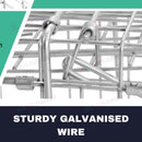 Close-up of sturdy galvanised iron wire construction on an nzmegabuy humane animal trap cage