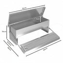 nzmegabuy 5kg automatic chicken feeder made of galvanized steel with treadle mechanism and dimension annotations