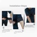 nzmegabuy golf swing training aid arm band showing installation steps on a golfer to correct posture and motion