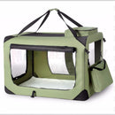 nzmegabuy grass green collapsible soft dog travel crate with mesh windows and storage bag