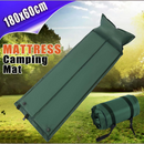 nzmegabuy green self-inflating camping mattress with built-in pillow and water-resistant polyester shell