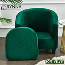 nzmegabuy two-piece emerald green velvet tub chair cover set with soft stretch fabric and elastic fit