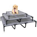nzmegabuy heavy duty grey elevated dog bed with steel frame and durable oxford fabric for indoor and outdoor use