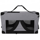 nzmegabuy grey foldable soft dog travel crate with mesh ventilation panels and carry handle