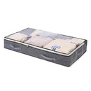 nzmegabuy grey foldable under-bed storage bag with clear top window, zip closure, and side handles for clothing