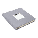 nzmegabuy grey linen self-adhesive photo scrapbook album with a square cover window for personalized photos