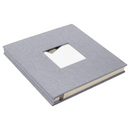 nzmegabuy grey linen self-adhesive photo scrapbook album with a square cover window for personalized photos
