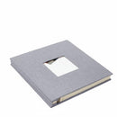 nzmegabuy grey linen self-adhesive photo scrapbook album with a square cover window for personalized photos