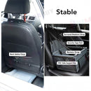 nzmegabuy grey pet car booster seat with safety straps, mesh panels, and PVC support frame installed in a vehicle