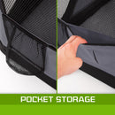 nzmegabuy grey soft dog travel crate featuring convenient mesh pocket storage for pet accessories