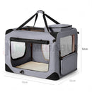 nzmegabuy grey collapsible soft dog travel crate with mesh windows and reversible padded base for pet comfort