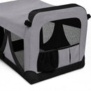 nzmegabuy grey portable soft dog travel crate with mesh ventilation panels and side storage pockets