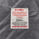 nzmegabuy LAZY BEAN grey velvet floor cushion cover safety warning label detail