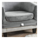 nzmegabuy grey velvet tub chair cover set with matching cushion cover featuring soft stretch fabric and elastic fit