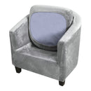 nzmegabuy grey velvet stretch tub chair cover with matching cushion cover for furniture protection