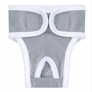 nzmegabuy grey washable female dog diaper with velcro closures and mesh lining for sanitary protection