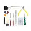 nzmegabuy 23-piece guitar repair and maintenance tool set including string cutter, files, rulers, and hex wrenches