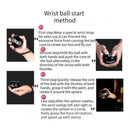nzmegabuy LED gyro wrist ball showing four step-by-step instructions for hand and forearm strengthening exercises