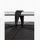 nzmegabuy 8-layer herb drying net hanging from a metal rod by a durable black fabric strap