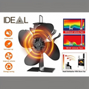 nzmegabuy 4-blade black aluminium heat powered stove fan for efficient wood burner air circulation and heat distribution