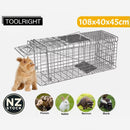 nzmegabuy 108cm extra large humane animal trap cage made of silver galvanised iron wire for live pest capture