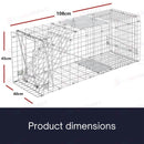 nzmegabuy 108cm extra large humane animal trap cage made of galvanised iron wire with spring-loaded door