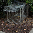 nzmegabuy 108cm extra large humane animal trap cage made of silver galvanised iron wire with a spring-loaded door.