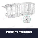 nzmegabuy 108cm extra large humane animal trap cage made of galvanised iron wire with a spring-loaded trigger mechanism