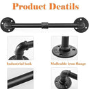 nzmegabuy industrial pipe towel rack in black matte iron with wall-mounted flanges for bathroom or kitchen storage