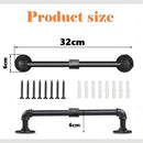 nzmegabuy industrial black matte iron pipe towel rack with dimensions and included mounting hardware