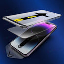 nzmegabuy tempered glass screen protector for iPhone with an easy auto-dust removal installation frame